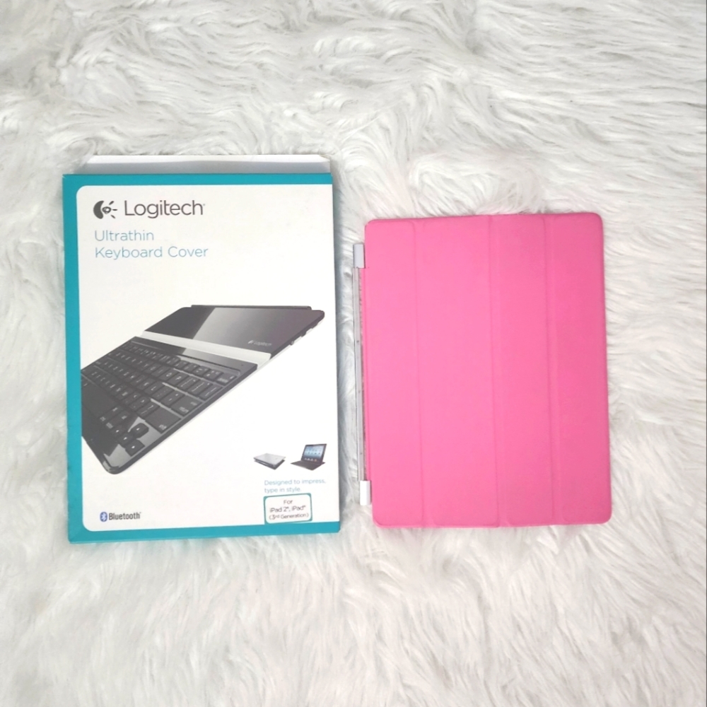 Logitech wireless bluetooth keyboard/smartcover AND pink smartcover